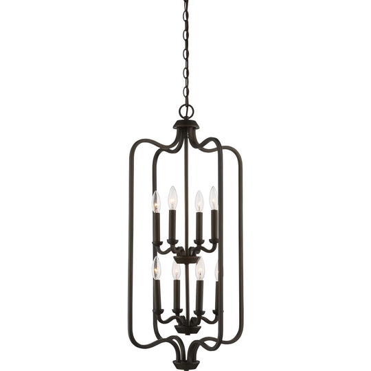 Nuvo Lighting Willow Bronze Metal 2-tier 8-light Cage Pendant - Diameter 17.00", Height 34" - Diameter 17.00", Height 34"
