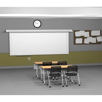 4 Person Training Meeting Seminar Tables with Modesty Panels and 4 Chairs Complete Set