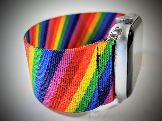 Rainbow Elastic Watch Band For Apple - 38mm 40mm 41mm 42mm 44mm 45mm ; All Series | Models 1 8 & Se