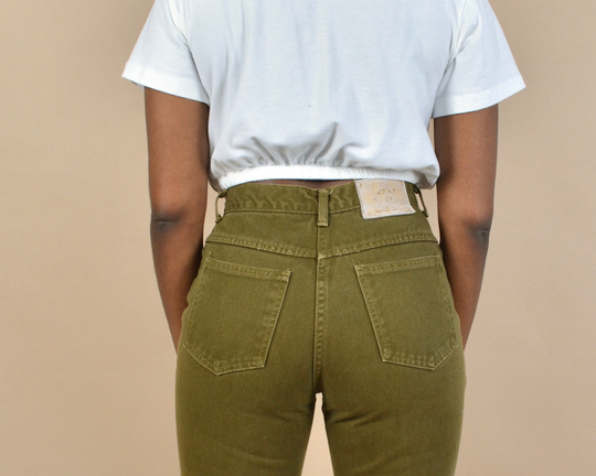 Moda Intl Green Size 26 High Rise Vintage Slim Fit Jeans