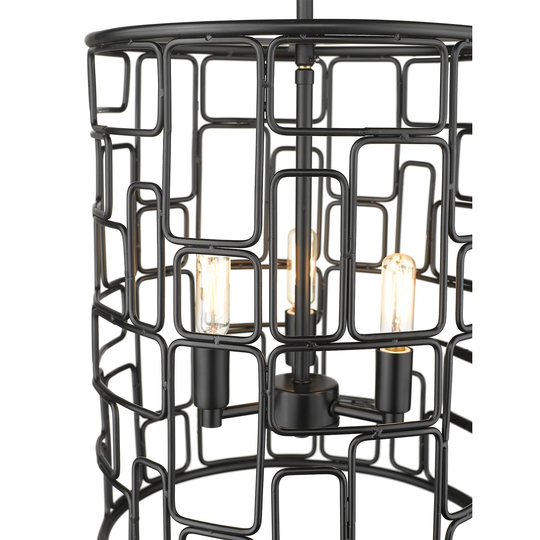 Amoret 3-light Matte Black Convertible Pendant