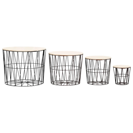 Coffee Table 4 pcs Black