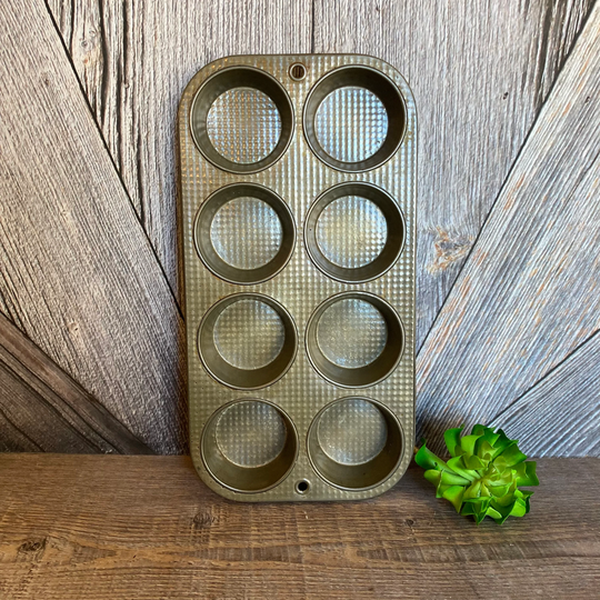 Vintage Muffin Tin Antique Pan Cupcake Tin Ekco? USA Ovenex Decorative Office Supply Storage Farmhouse Kitchen Decor