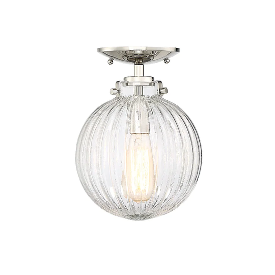 Melanie Home One Light Semi Flush Mount Msemi Polished Nickel - Exact Size