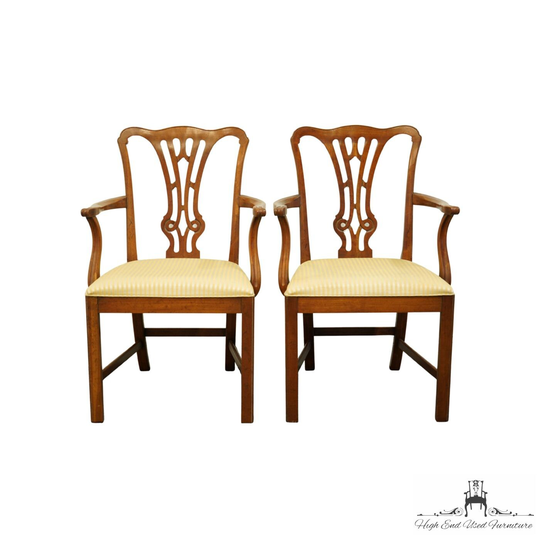 Set Of 2 Davis Cabinet Co. Antiqued Solid Knotty Pine Rustic Country Style Dining Arm Chair 2263