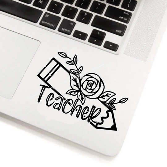 Teacher Floral Decal | Pencil Custom Stickers Customize