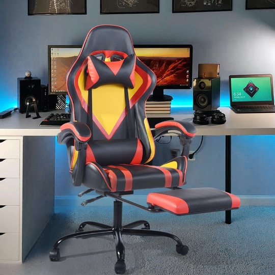 Homylin Gaming Swivel Office Chair Leather Ergonomic Chair with Footrest