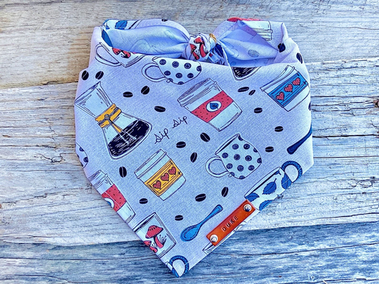 Bandana For Dogs, Coffee Lovers, Dog Bandana, Traditional Tie, Personalized Leather Name Tag Bandanna, Scarf, Pet Accessories