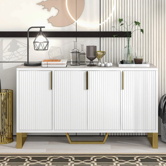 60" Wide Wood 4-door Sideboard