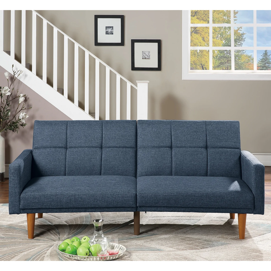 Living Room Sofa Convertible Bed Polyfiber Cushion Wooden Legs 3 Color