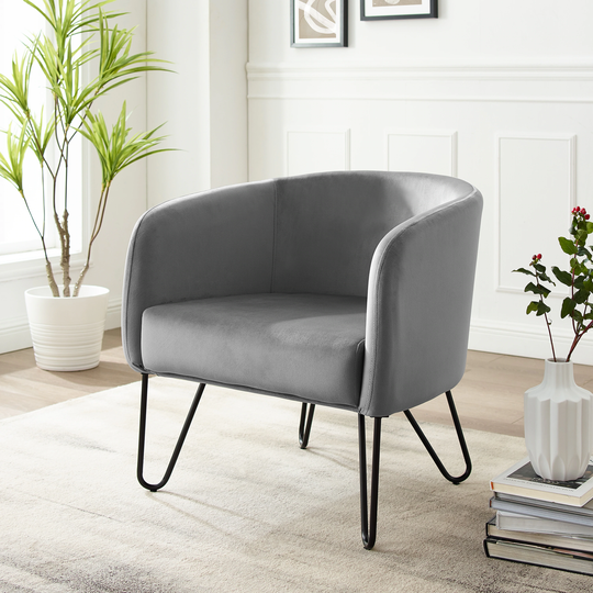 Parkway Velvet Accent Chair - 28"D x 28.5" W x 29"H