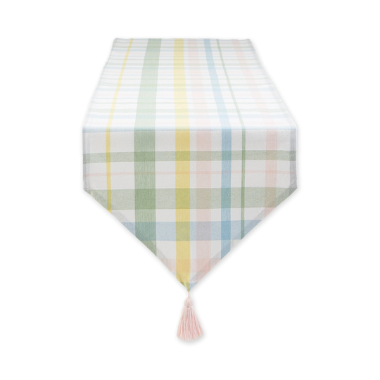 Sweet Spring Plaid Table Runner 14x108
