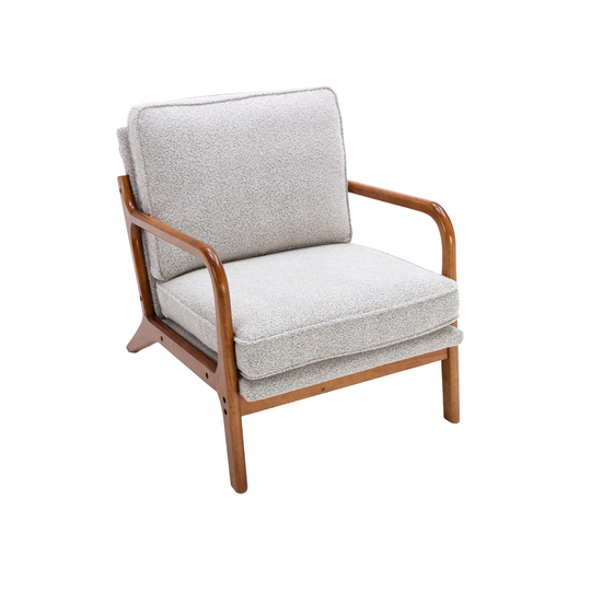 Mid Century Modern Wood Frame Accent Chair Lounge Chair Armchair