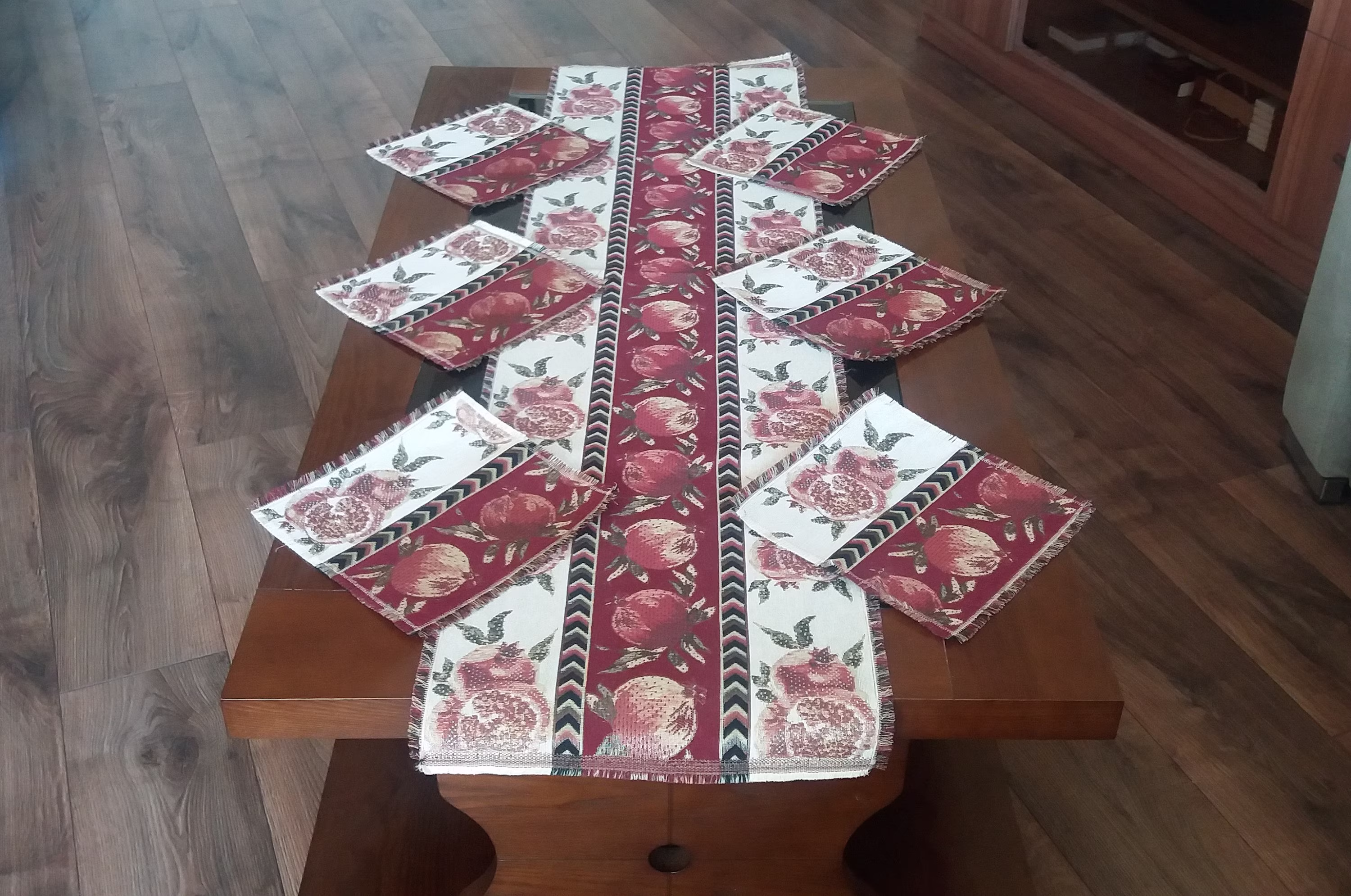 Original Armenian Table Cloth, Design, Runner, Pomegranate Decoration