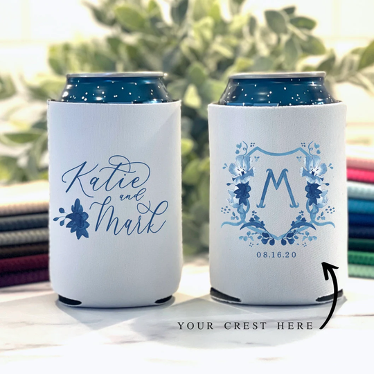 Design Your Own Full Color Wedding Beer Can Holder - Favor Foam Beverage Custom Cooler