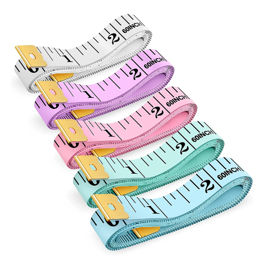Ibayam Tape Measure | For Body Weight Loss Vinyl Measuring Craft Supplies 60 Inch Smooth Double Scale Ruler 5 Pack