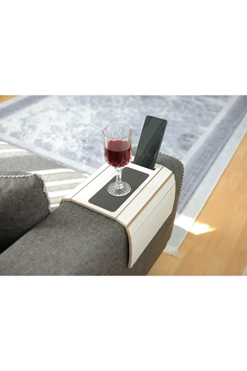 Sofa Arm Tray Table For Couch Flexible/Foldable Arm Perfect Drinks Snacks Remote Control Or Phone