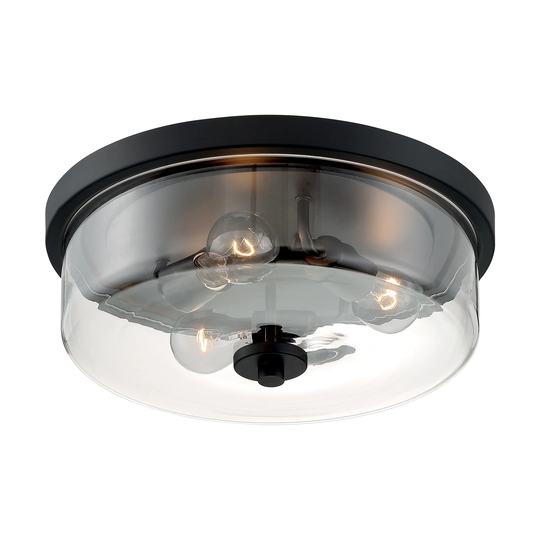 Sommerset 3-Light Flush Mount with Clear Glass Matte Black Finish