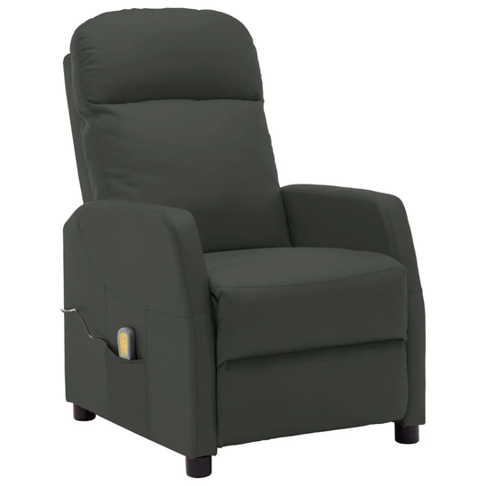 vidaXL Massage Reclining Chair Anthracite Faux Leather - 25.6" x 38.2" x 39.4"