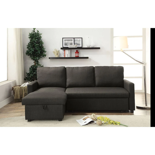 Contemporary Style Hiltons Convertible Reversible Sectional Sofa with Sleeper & Storage