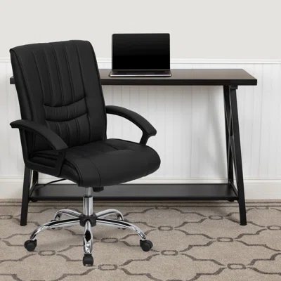 Winship Mid-Back LeatherSoft Swivel Manager's Office Chair with Arms