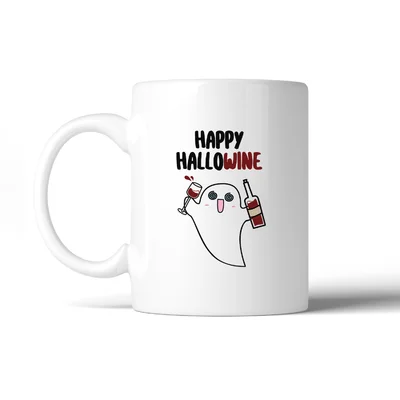 Mcconkey Happy Hallowine Ghost Wine Coffee Mug