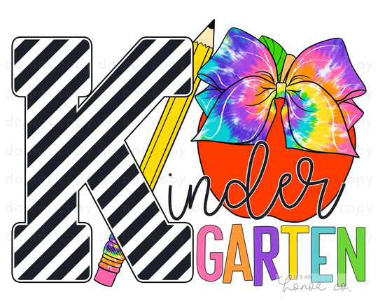 Sublimation Transfer Ready To Press/Kindergarten Back School Teacher Kinder Pencil Apple
