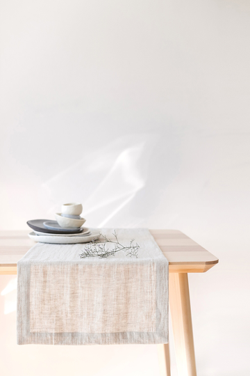 Natural Light Linen Table Runner, Natural Soft Linens, Christmas Runner, Softened Runner, Flax, Kitchen Decor