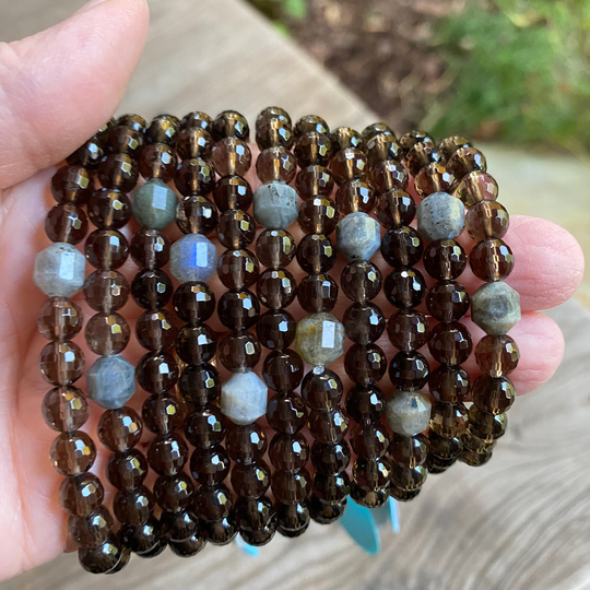 Smoky Quartz & Labradorite Grounding Bracelets Bra5