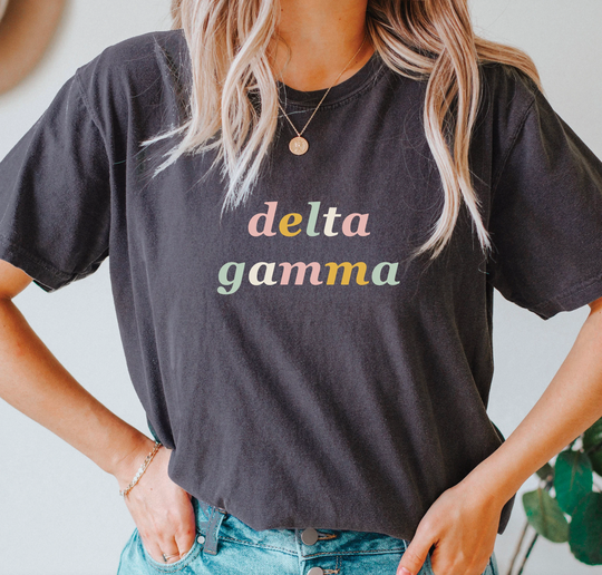 Comfort Colors Sorority Shirt, Vintage, School, Elementary, Delta Gamma, Alpha Gamma Delta, Sigma Kappa, Bachelorette Shirts, Big Little