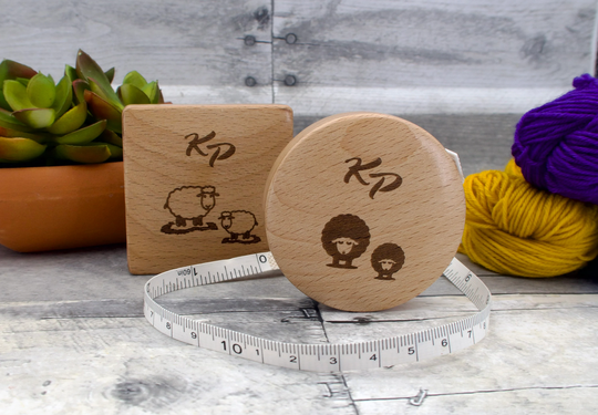 Wood Encased Measuring Tape - Knitters Pride- Square Or Round Shape Flexible Dual Sided Measuring Tape in Inches & Centimeters