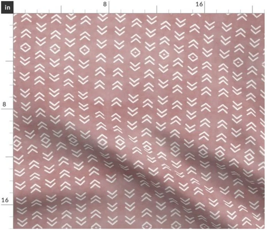 Quicksand Pink Mudcloth Fabric By The Yard | Boho Chevron Arrow Made To Order Organic