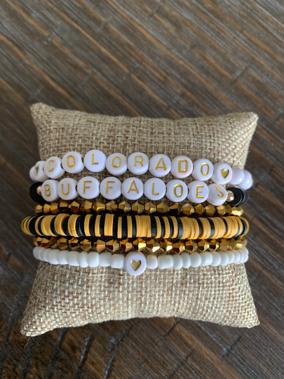 Buffaloes Gameday Heishi Stackable Bracelets - Set Of 6