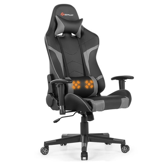 Massage Gaming Chair Reclining Backrest Computer Desk Chair