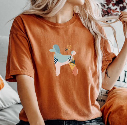Comfort Colors Boho Shirt, Poodle Top, T-Shirt, Comfy Oversized Dog Gif, Shirt