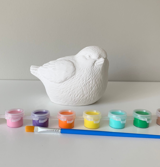 Grumpy Bird, Diy Pottery Painting Kit, Adult Paint Party, At Home Party Supply, Date Night Craft Clay Kit
