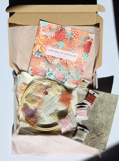 Embroidery Beading Kit in Pink & Copper