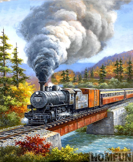 Train Through The Tundra Diy 5D Diamond Painting Kit Full Square & Round Drill