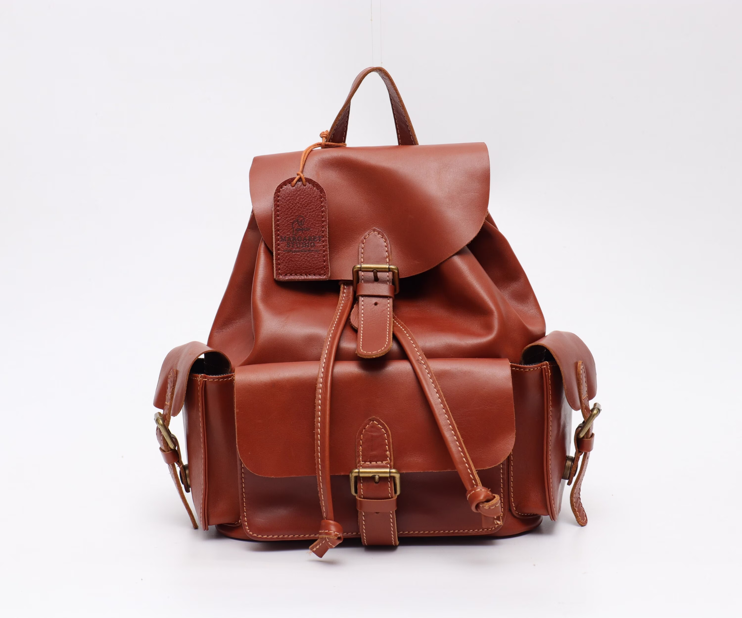 Travel Backpack, Women's Bag, Large Capacity Flap Brown Backpack Women, Leather Office Hiking Students