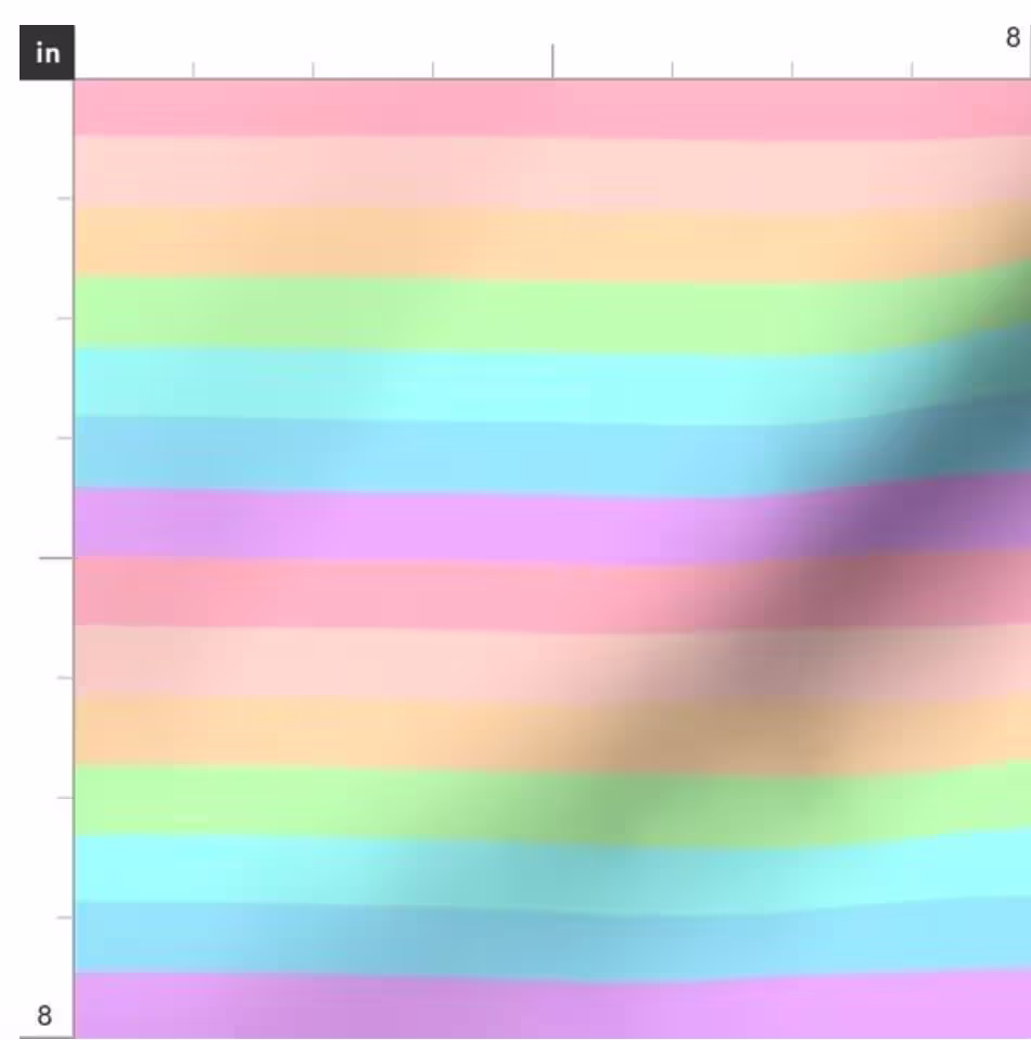 Rainbow Pastel Stripes Fabric By The Yard | Matching Caticorn Colors Unicorn Cat Children's Nursery Made To Order