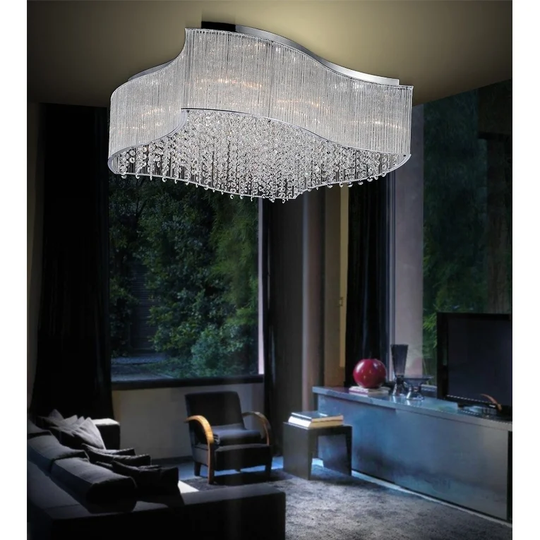 Guisseppe Lighting S Ten Light Flush Mount Elsa Chrome - Exact Size