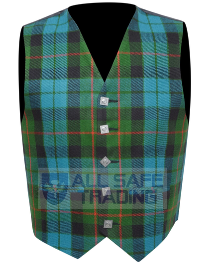 Clearance Sale Scottish/Irish Formal Straight Pattern Gunn Ancient Tartan Waistcoat/Vest, Men Scottish Waistcoat, Kilt, Celtic, Highland