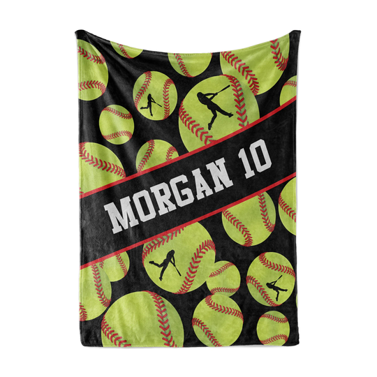 Personalized Softball Repeat, Many Colors To Choose From. 3 Sizes Available, 30"x40", 50"x60" & 60"x 80"