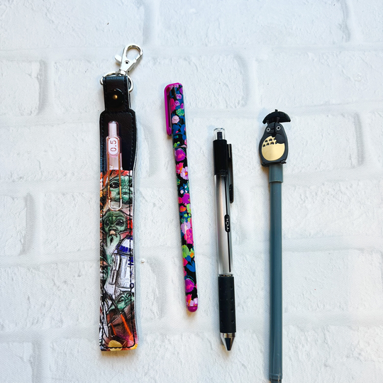 Magic Mouse Space Blueprint Pen Pencil Holder Keychain, Stylus Holder, Pen Keychain Case, Pen Holder, Gift Under 10, Pen Lanyard Badge Clip