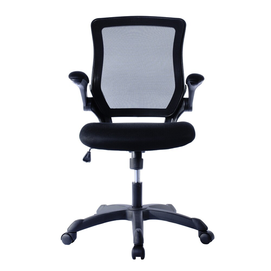 Mobili Mesh Task Office Chair with Flip-Up Arms, Black/Blue