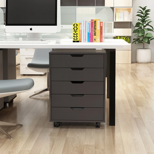 Movable File Cabinet Wooden Drawer Cabinet Office Storage Cabinet