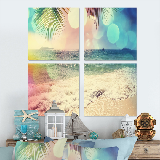 Designart 'Colorful Serenity Tropical Beach' Sea & Shore Canvas Wall Art Print