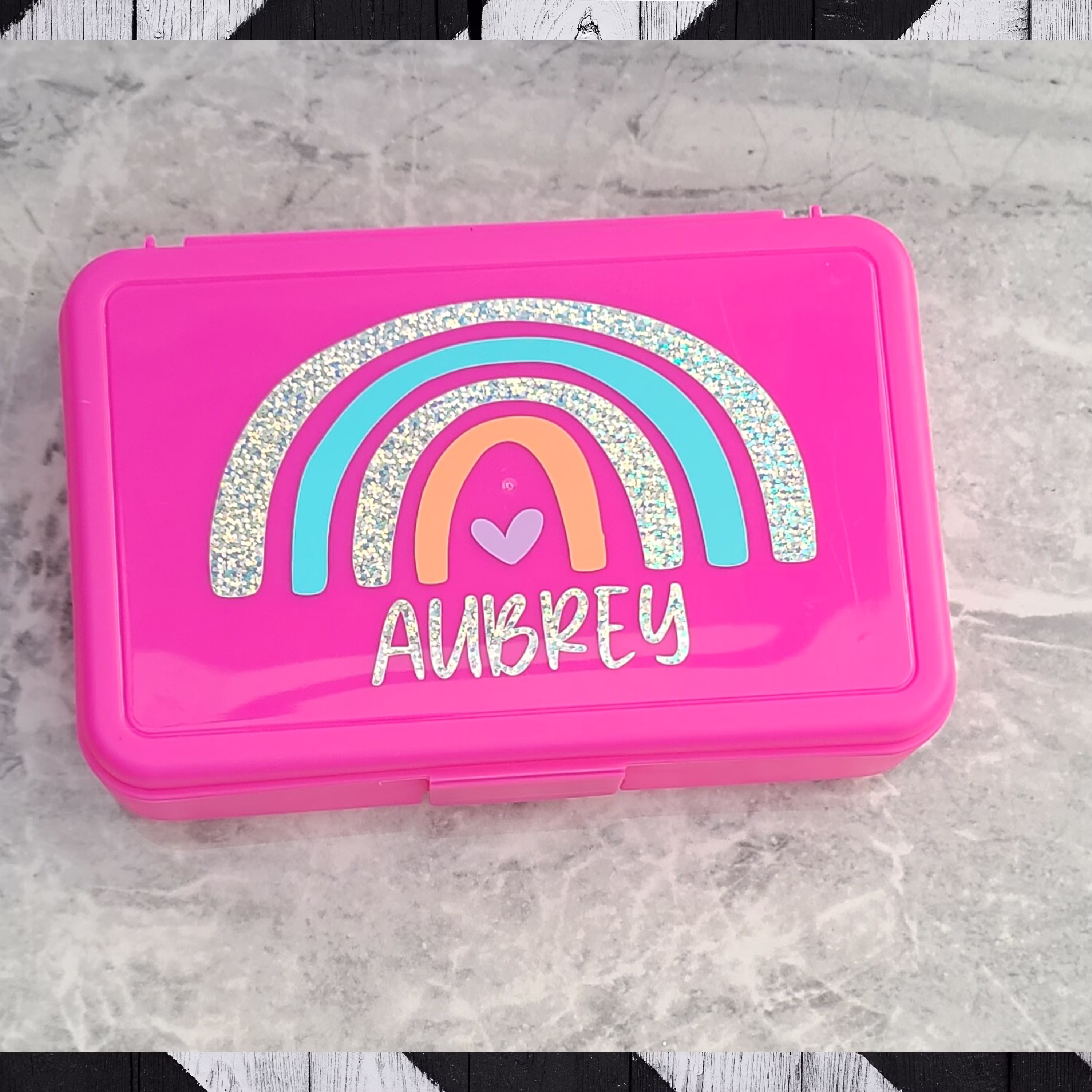 Back To School Pencil Case, Personalized Box, Girls Supplies, Monogram Storage Box