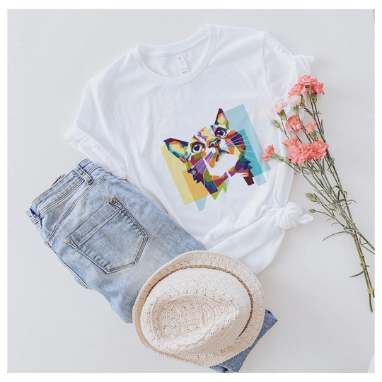 Color Cat Shirt, Cat Lover Look Up Tshirt, Cool T-Shirt Unisex Super Soft & Comfortable Tee