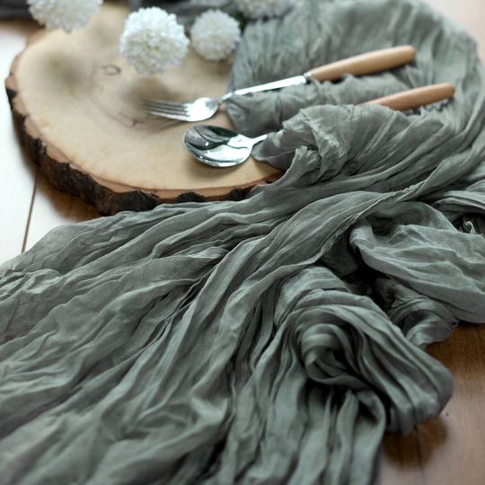 Grey Gauze Table Runners, Cheesecloth Fabric Runners, Runner On Sale, Wedding Runners